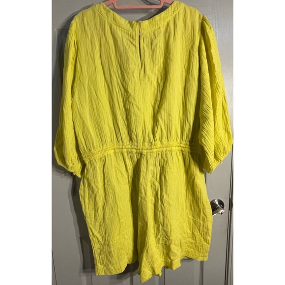 Anthropologie Celia Gauzy Romper Bright Yellow NWT SZ XL - Picture 6 of 16